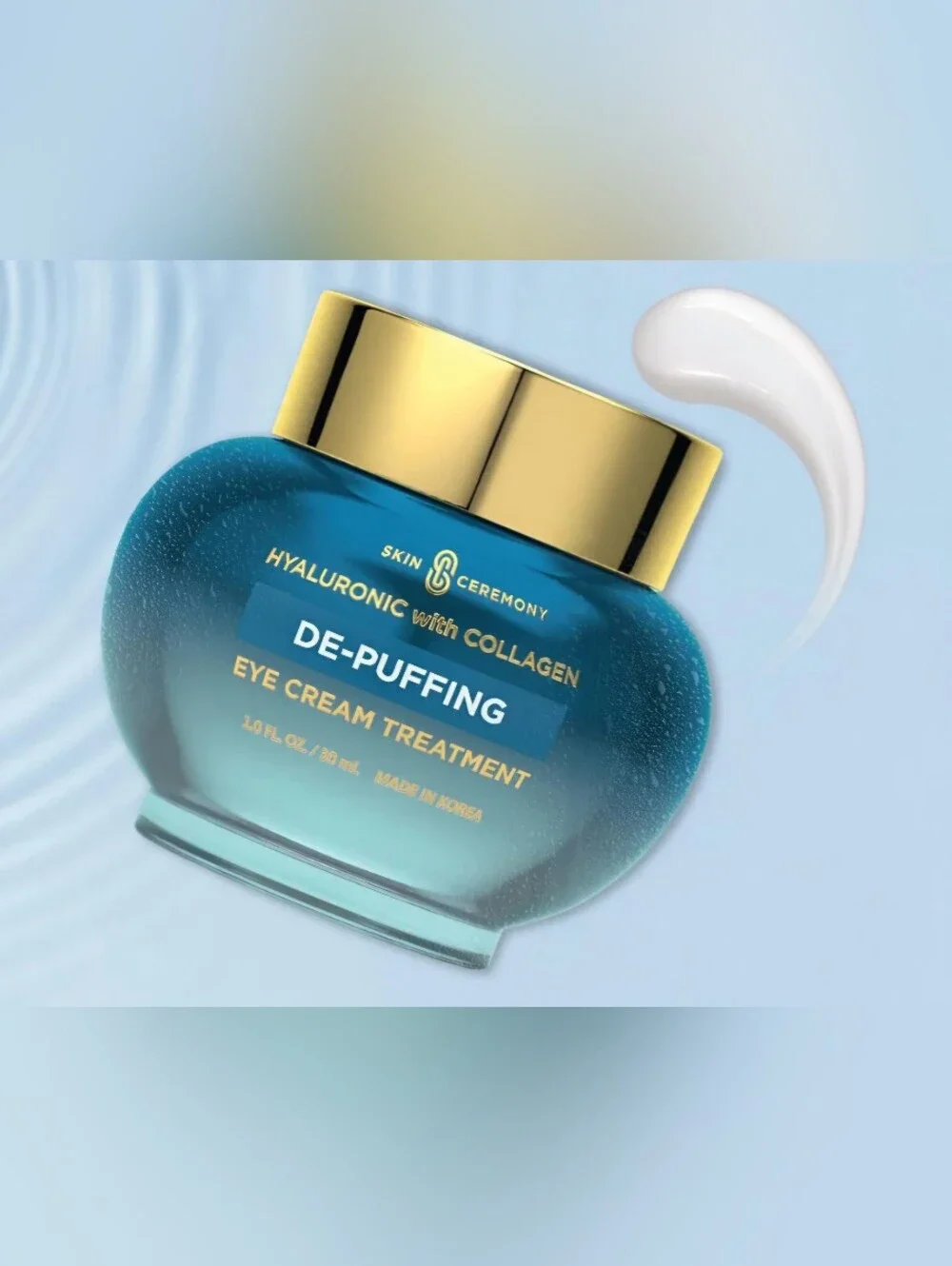 Skin Ceremony DE-PUFFING EYE CREAM W/ HYALURONIC ACID & COLLAGEN NIB